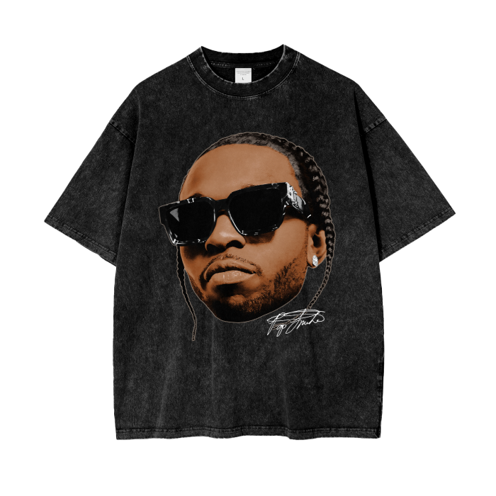 Pop Smoke Big Face Tee, Front Shirt, Black Tee, Acid Wash Tee, Vintage Tee, Oversize Tee