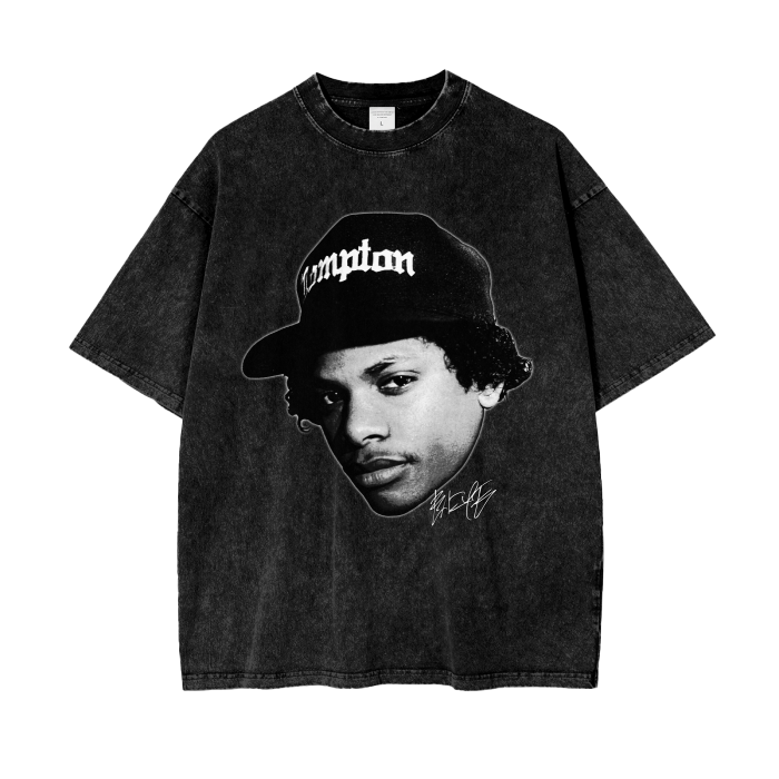 Eazy-E Big Face Tee, Front Shirt, Black Tee, Acid Wash Tee, Vintage Tee, Oversize Tee