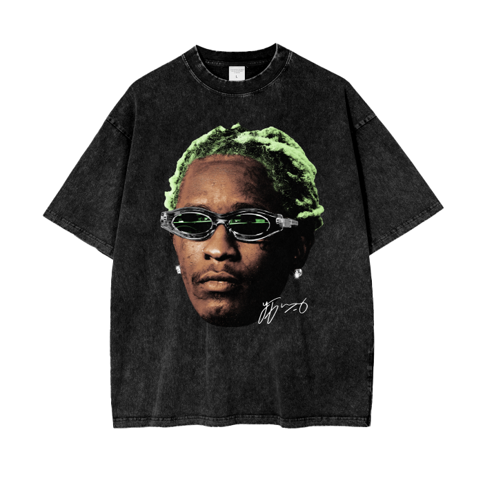 Young Thug Big Face Tee, Front Shirt, Black Tee, Acid Wash Tee, Vintage Tee, Oversize Tee