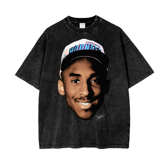 Kobe Bryant Big Face Tee, Front Shirt, Black Tee, Acid Wash Tee, Vintage Tee, Oversize Tee