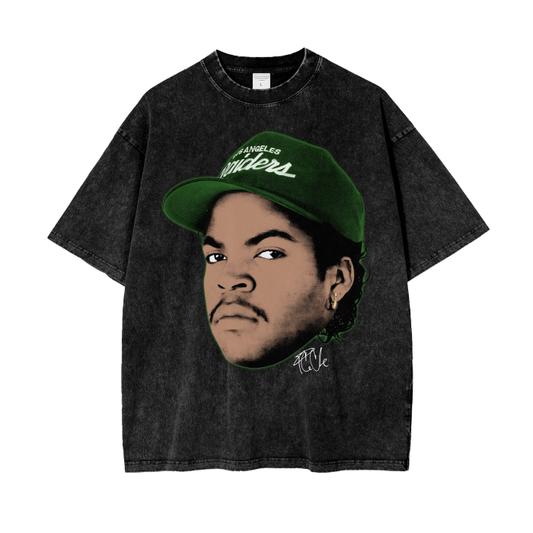 Ice Cube Big Face Tee, Front Shirt,  Black Tee, Acid Wash Tee, Vintage Tee, Oversize Tee